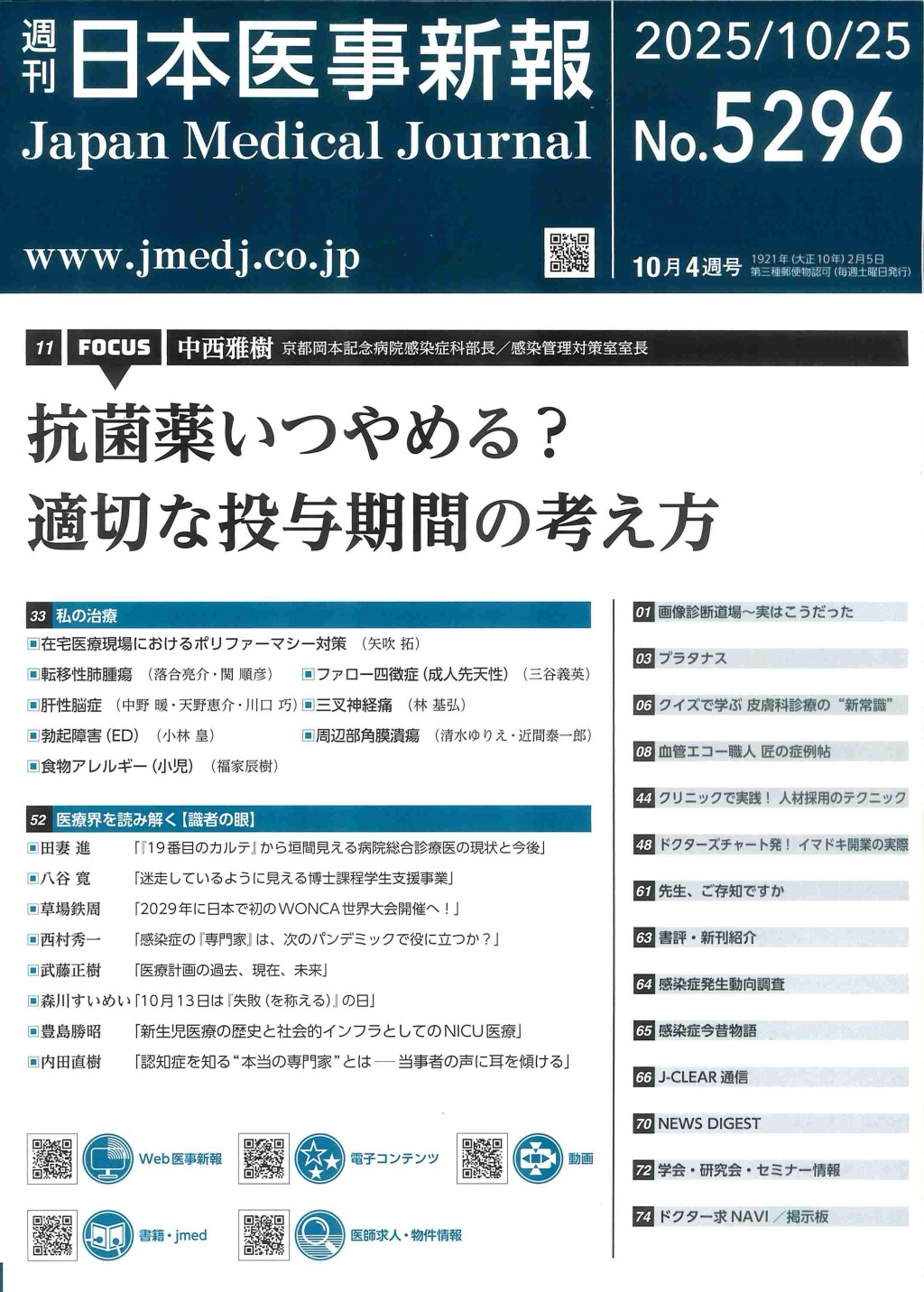 週刊　日本医事新報　No.5296